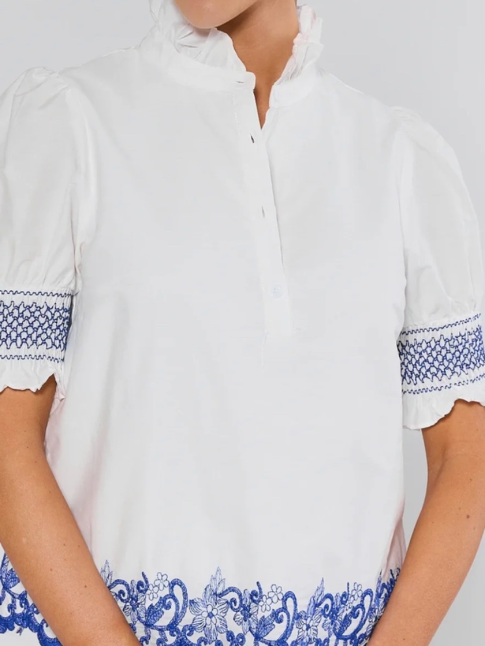 NWT Avara Blue Trim Top XS